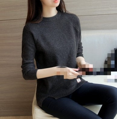 Korean version fashion joker pure color short paragraph sweater