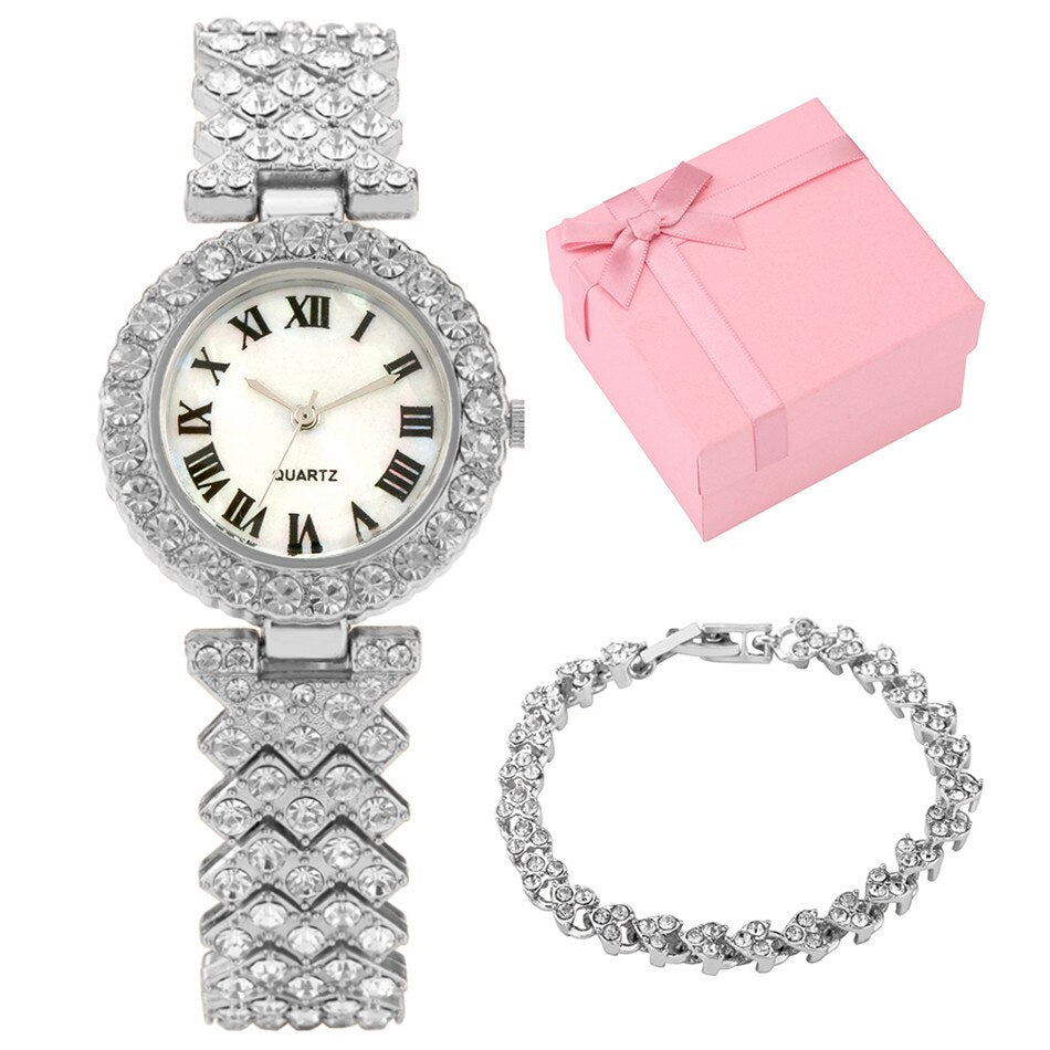 Luxury Rhinestones Bracelet Watch for Lady