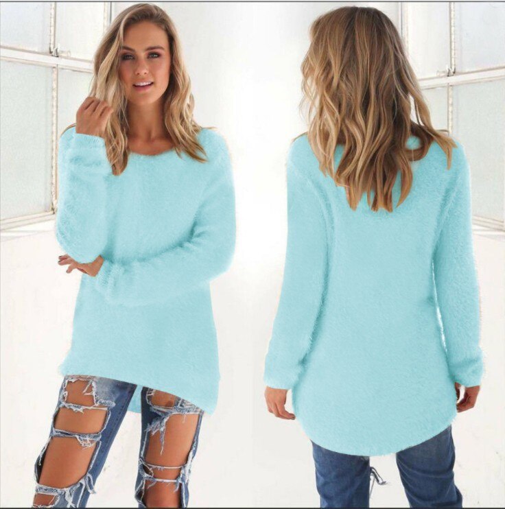 Super Soft And Comfortable Self-Cultivation Solid Color O Neck Pullover Women's Sweater