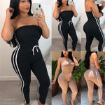 Summer Women Off Shoulder Jumpsuits Fashion 2019 New Brand Ladies Lace Up Solid Loose Elastic Romper Ladies Bodysuits Casual