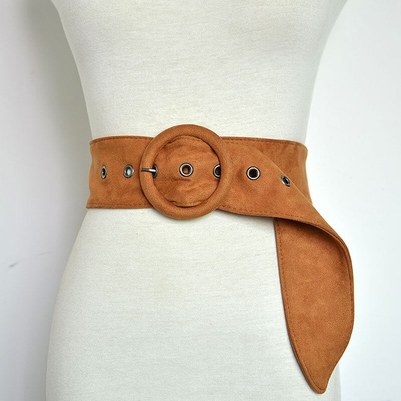 Rice White Velvet  Flannelette Buckle All Cotton Belt