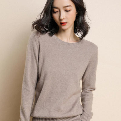 Pure Colors Knitted Cashmere Wool Sweater Pullovers