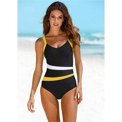 One Piece Swimsuit Plus Size Swimwear Classic Vintage Bathing Suits Beachwear Backless Slim Swim Wear M~2XL