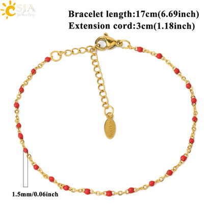 CSJA Gold Color Thin Stainless Steel Bracelets Necklaces for Women Jewelry Sets 2022 Bijoux Collier Acier Inoxydable Femme S739