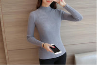 long sleeve turtleneck knitted pull sweater pullover