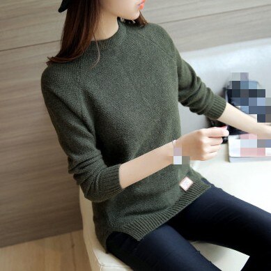 Korean version fashion joker pure color short paragraph sweater