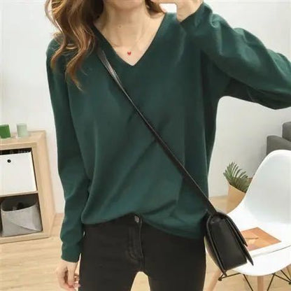 V-Neck Women Sweater Pullovers