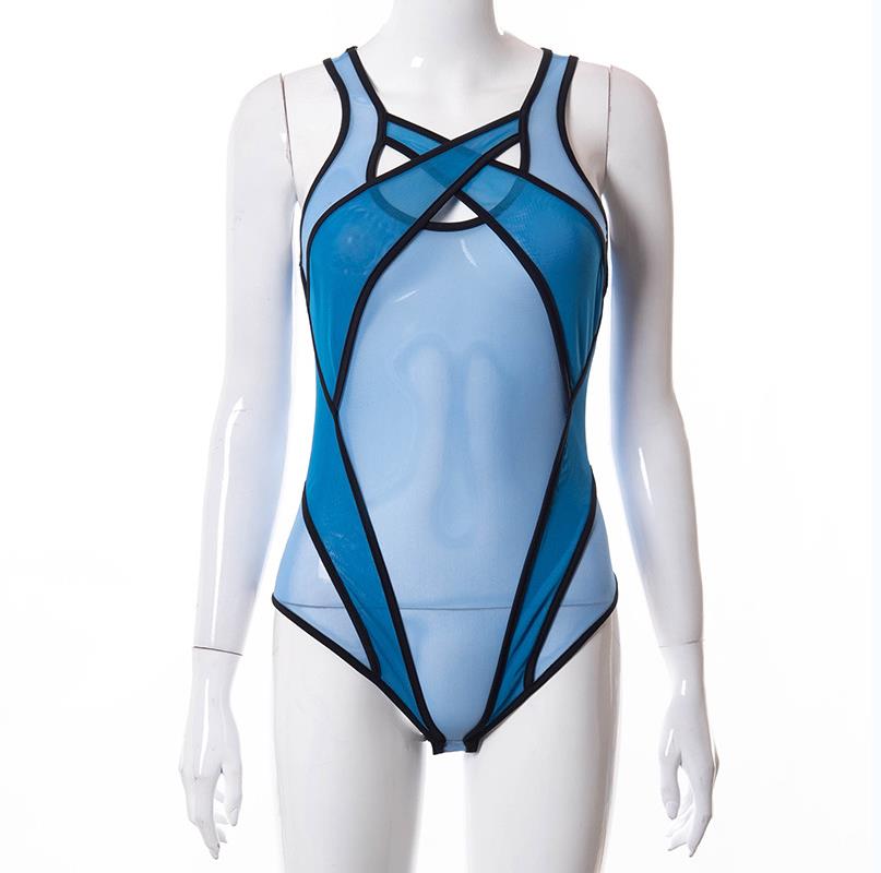 Patchwork Color Hollow Out Beachwear Swimsuit