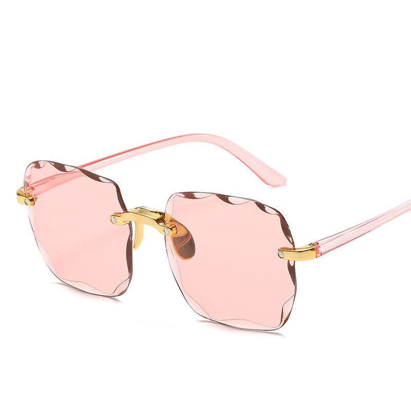 Square Rimless Sunglasses Women Luxury UV400 Shades Oculos