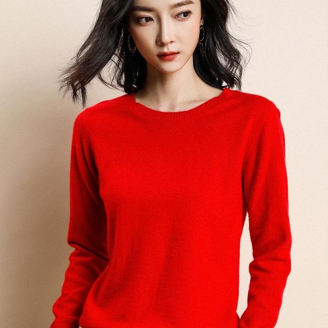Pure Colors Knitted Cashmere Wool Sweater Pullovers