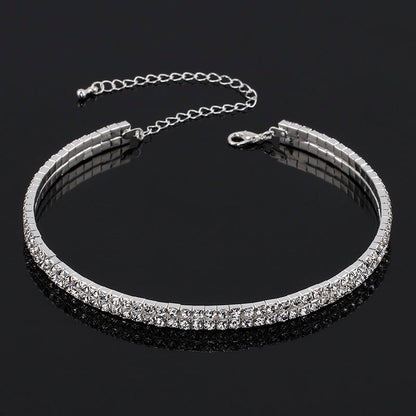 TREAZY Bridal Fashion Crystal Rhinestone Choker Necklace Women Wedding Accessories Tennis Chain Chokers Jewelry Collier Femme