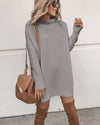 4-color hot sale autumn and winter 2019 fashionable slim round neck long sleeve women's knitting dress 100261
