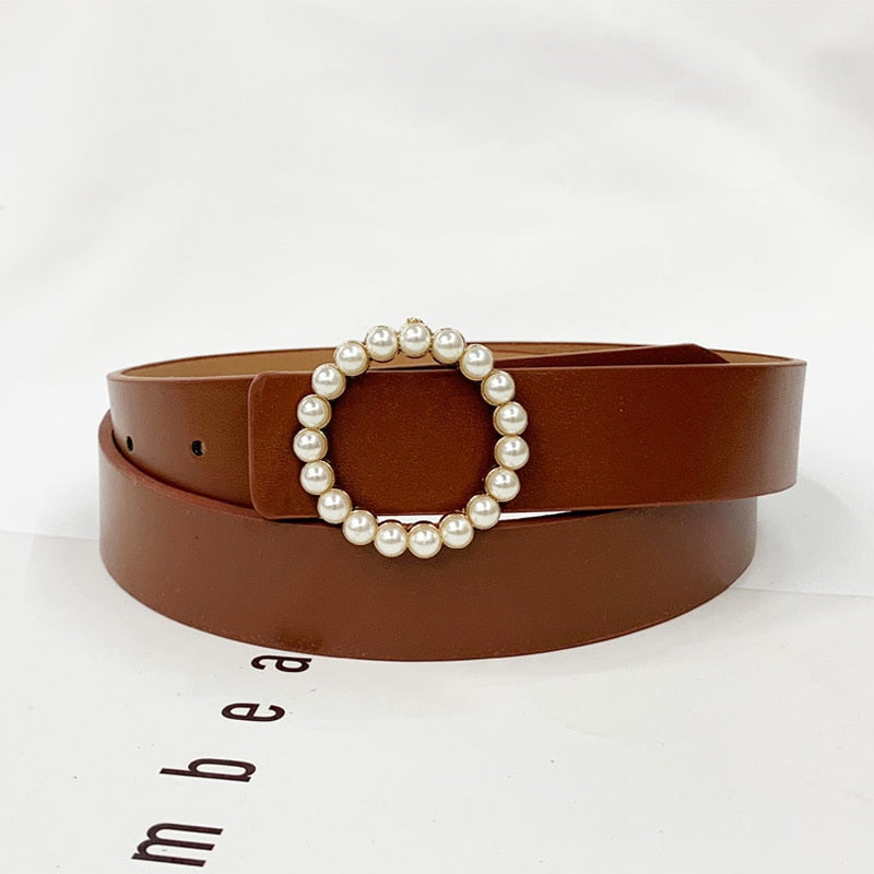 Double Inlaid Pearl Belts for Women