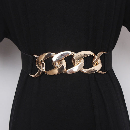 Thick Chain Waist Strap Dress Coat Sweater Lady Decorative Waistband