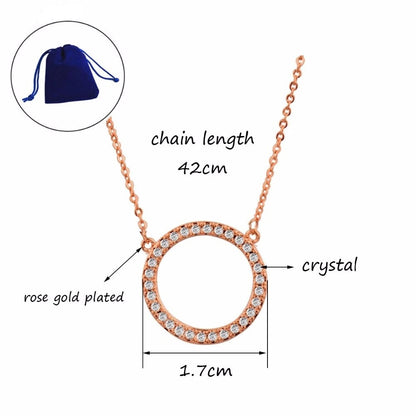 Shiny Paved Tiny Crysral Circle Round Choker Necklaces