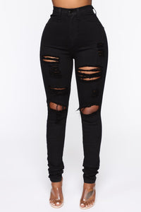 High Waist Stretch Slim Skinny Ripped Jeans For Women
