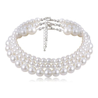 3Pcs/Set Boho Multi Layered Imitation Pearl Choker Necklace