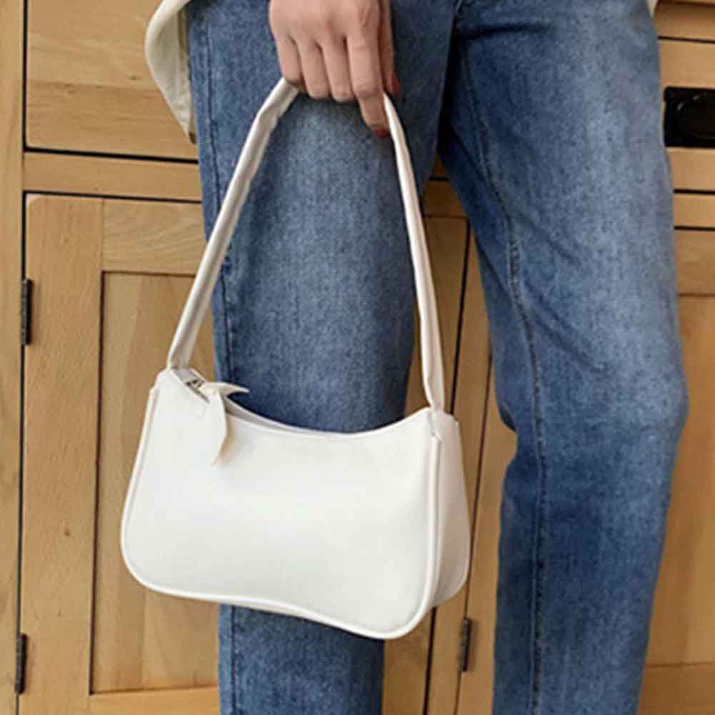 Leather Shoulder Totes Underarm Vintage Top Handle Bag Female Small Subaxillary Bags Clutch