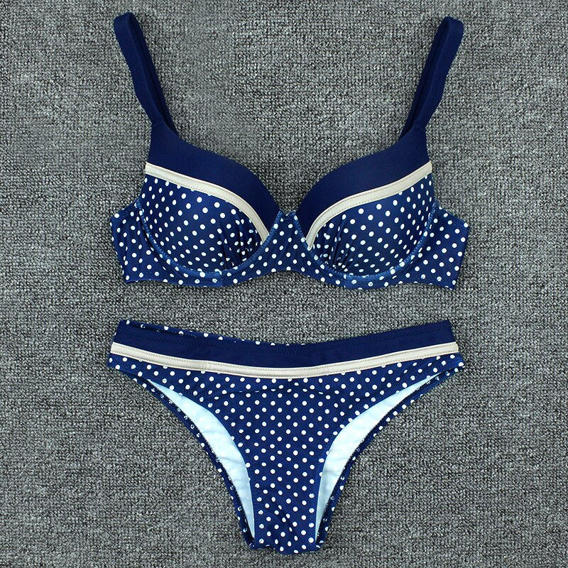 Sexy High Waist Micro Push Up Dot Bikini Swimwear