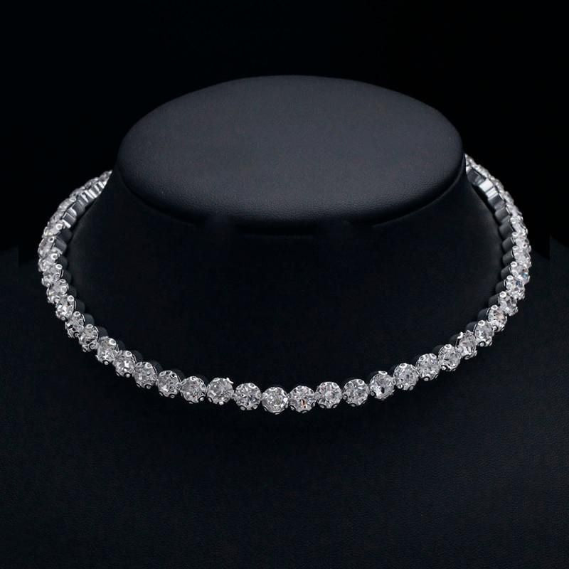 TREAZY Bridal Fashion Crystal Rhinestone Choker Necklace Women Wedding Accessories Tennis Chain Chokers Jewelry Collier Femme