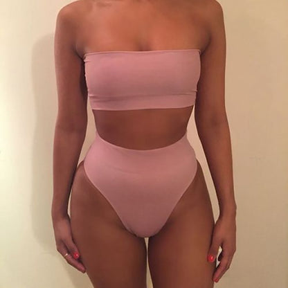 High Waist Swimwear Women's Bikini High Waisted Tummy Control Two Piece Swimsuit Sling Swimwear