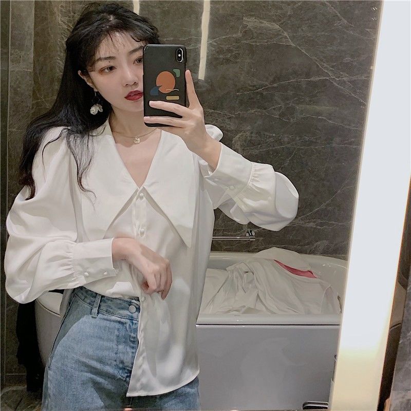 Shirts Womens Casual Loose Solid Minority Fashionable Retro Autumn Korean Style Elegant Feminino Blouses All-match Simple Soft