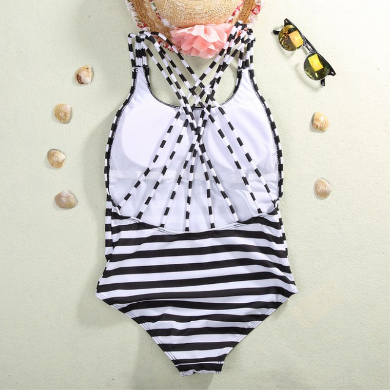 Summer Sexy swimsuit Striped Padded One Piece Suit Swimwear Bikinis Ladies One-piece Bathing Suit