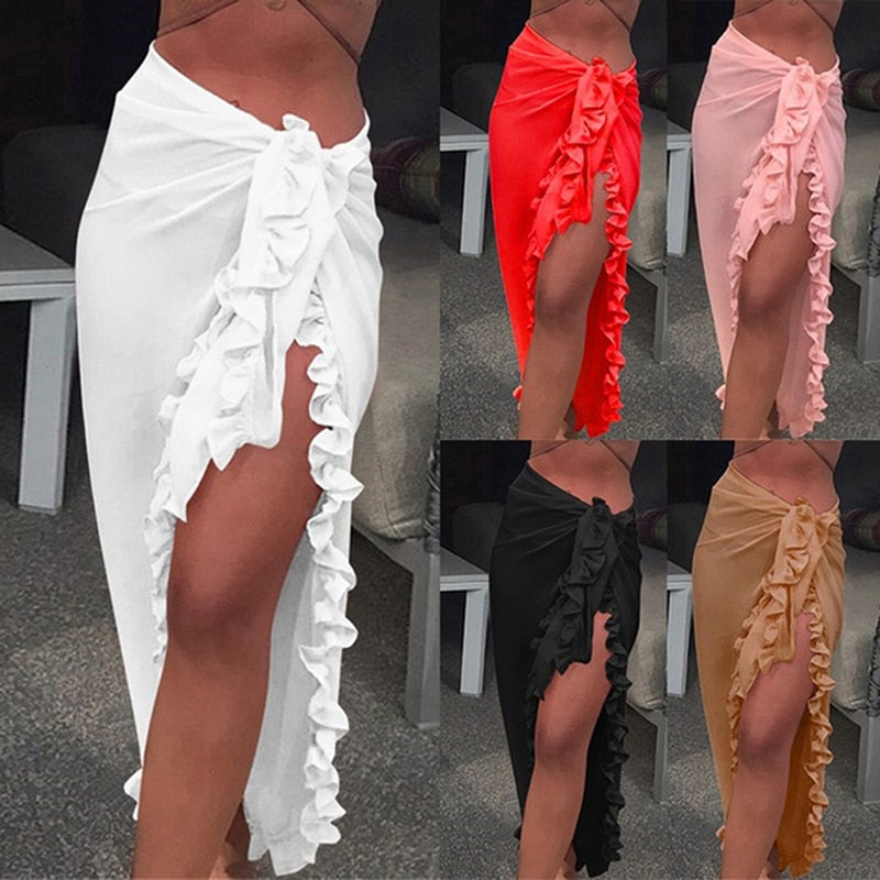 Chiffon See-Through Wrap Scarf Bikini Cover Up