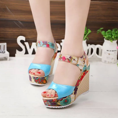 Lace Leisure Women Wedges Heeled Women Shoes