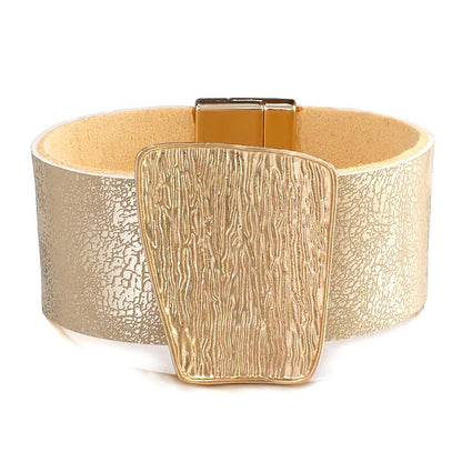 Gold Genuine Leather Bracelet for Women