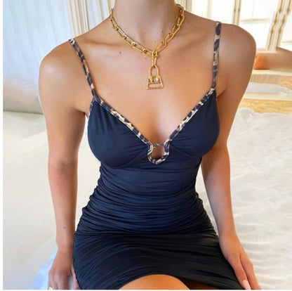 New Spaghetti Strap Mini Satin Dress Women Sexy Backless Cross Bandage Bodycon Party Dress Pleated Stretch Short Club Dress