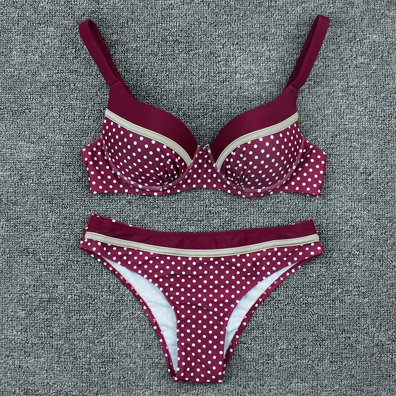 Sexy High Waist Micro Push Up Dot Bikini Swimwear