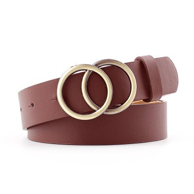 Round buckle belt for women