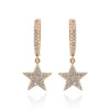 Star Earrings Top Quality Cz Crystal Gold Hoop Earrings For Women