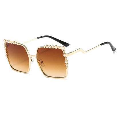 Oversized Square Luxury Pearl Sunglasses Women