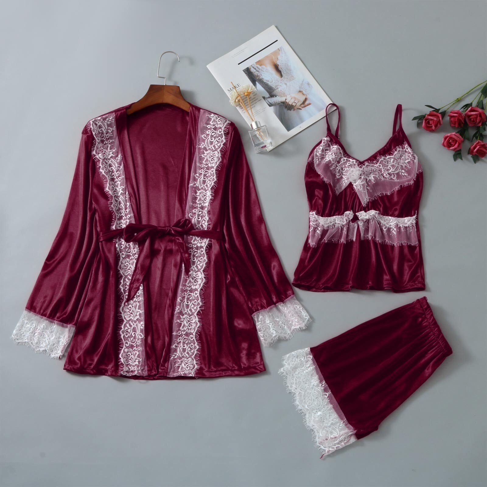 Bridal 3 Piece Nighty Set, Size : Free Size, Feature : Anti-Wrinkle,  Comfortable, Easily Washable at Rs 190 / Set in Delhi