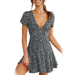 Women&#39;s Dress, Short Sleeve V-Neck Print Dress for Party Vacation Holiday Dating Travelling Summer 2022