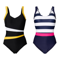 One Piece Swimsuit Plus Size Swimwear Classic Vintage Bathing Suits Beachwear Backless Slim Swim Wear M~2XL