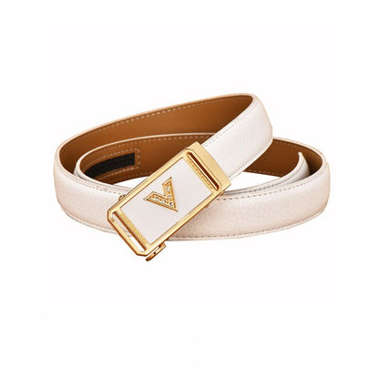 Automatic Buckle Strap  Waistband Designer Genuine Leather Belt