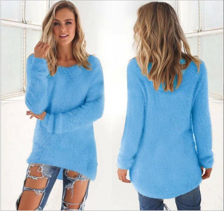 Super Soft And Comfortable Self-Cultivation Solid Color O Neck Pullover Women's Sweater