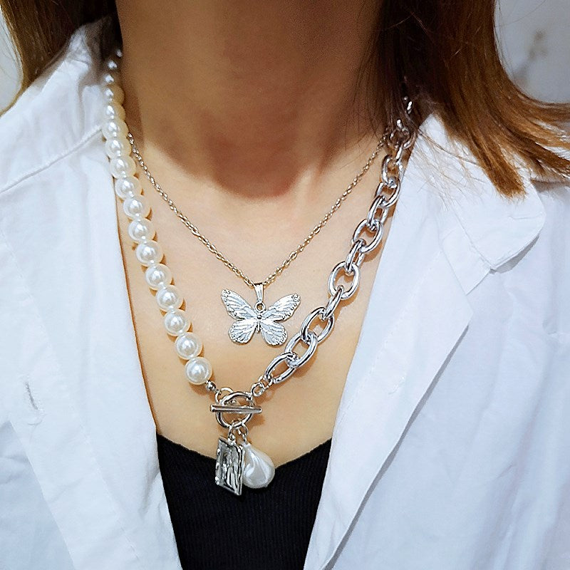 Fashion Chain Pearl Necklace For Women