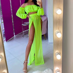 Mesh Sheer See-through Long Sleeve Crop Tops and Cover Up Skirts Two Piece Swimwear Beach Dress