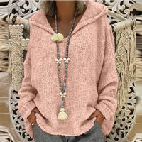 Loose Large Size Hood Long Sleeves Sweater Pullover