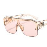Shield Fashion Color Lens Alloy Frame High Quality Rectangle Sunglasses