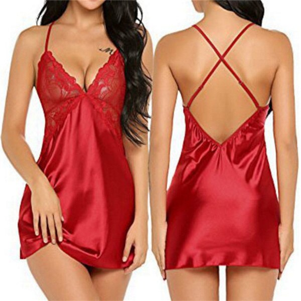 Large size satin summer ladies and women&#39;s purple red nightdress sexy suspender underwear,sexy lingerie