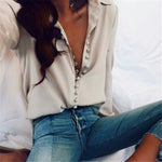 Fashion Women Blouse Shirt  Spring Women Clothing Solid Buttons Long Sleeve Shirts Tops Ladies OL Shirt White Office Shirt