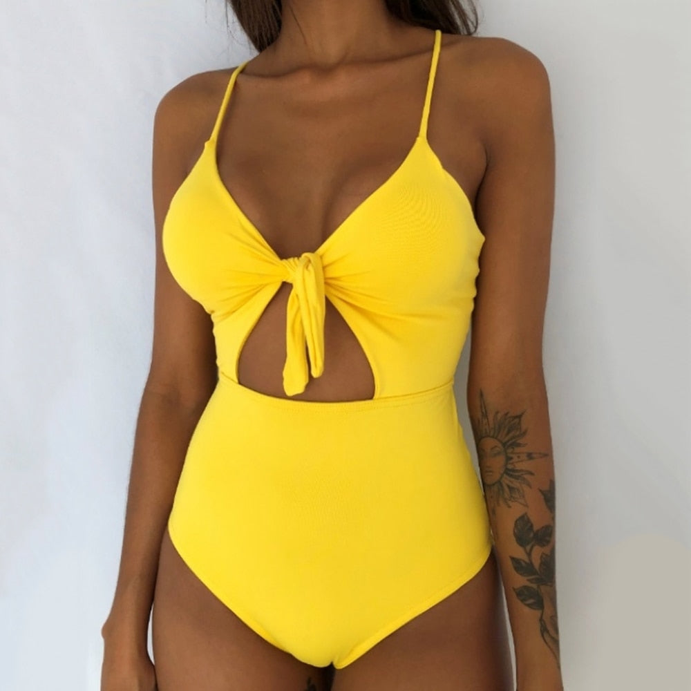 One Piece Bathing Suit Women Swimsuit Hollow Out Swimwear Summer Beachwear