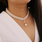 Double Layer Pearl Choker Wild Fashion Clavicle Chain Female Necklace