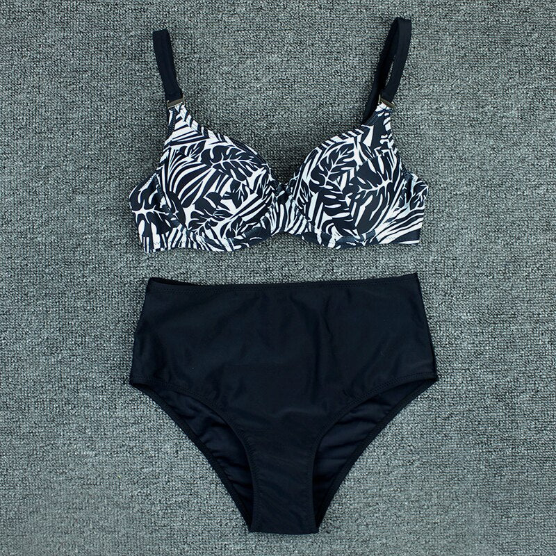 Push Up Sexy Print Bikini Set Bathing Suit Two Piece Brazilian Beachwear Plus Size