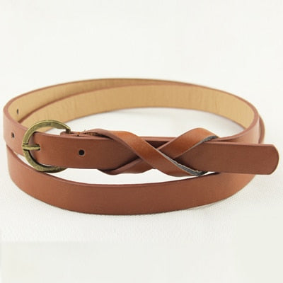 Round buckle belt for women